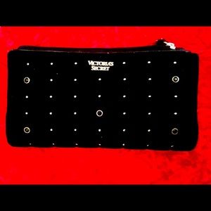 Victoria’s Secret Black Velvet Studded Clutch